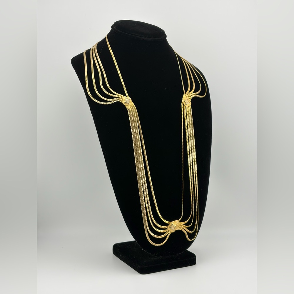 CHRISTIAN DIOR VINTAGE 1970’s GOLD-PLATED
SWAG NECKLACE BELT - Picture 3 of 9